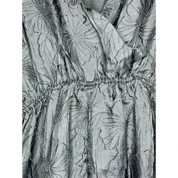 KIKA VARGAS X Target MIDI Dress Floral Texture Scallop Back Puff Sleeve Size 1X - Picture 7 of 12